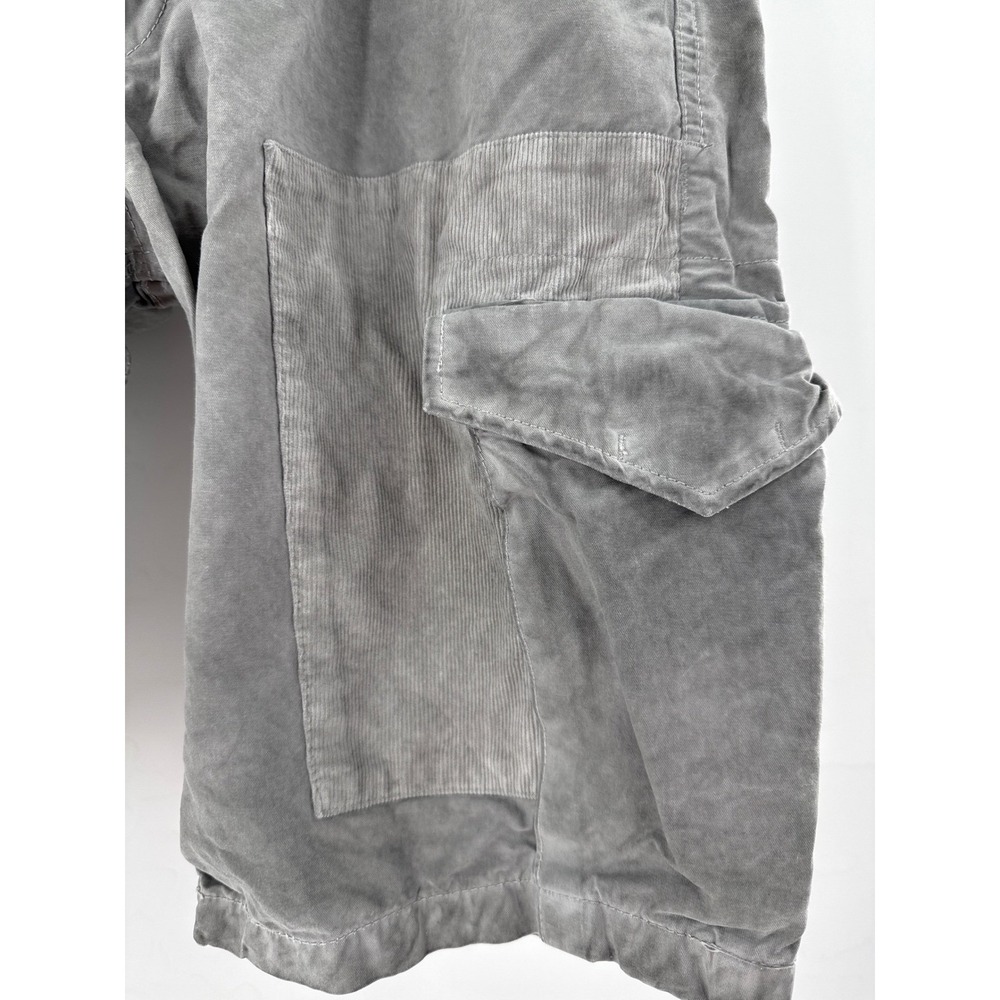 Jet Lag Cargo Shorts Mens Grey Hand Dyed Corduroy Mixed Utility Tailor Made - Picture 2 of 10